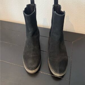 Cole Haan Black Chelsea Suede Boots